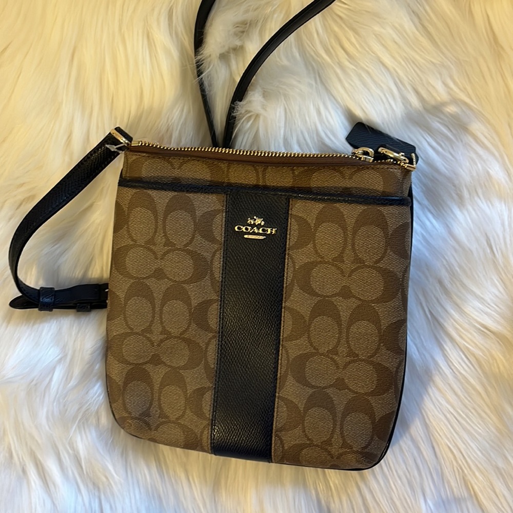 Coach Crossbody Bag Khaki color with C signature